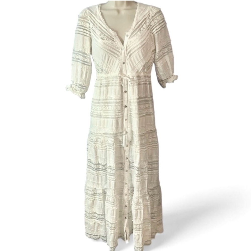 A Collective Story Women's White Ebba Eyelet Lace Maxi Dress Size Medium - Picture 2 of 16